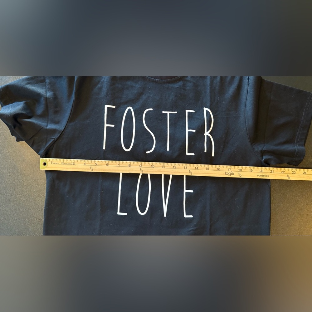 Family=Love Unisex “FOSTER LOVE” Pull On T-Shirt-Size: M-Color: Black/White - Picture 8 of 11